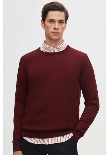 Regular Fit Bordo Tüylenme Yapmayan Bisiklet Yaka Triko Kazak Bordo Regular Fit Bordo Tüylenme Yapmayan Bisiklet Yaka Triko Kazak Bordo