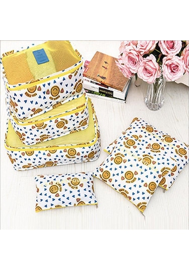 Lacivert&pembe 6/1 Adet Seyahat Saklama Çantası Seti Giysi Düzenli Organizatör Dola Bavul Kılıfı Seyahat Organizatör Hurç 57000663 Lacivert&pembe