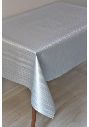 Astarlı Silinebilir Pvc Muşamba Masa Örtüsü Çizgili - 78-b1-gri