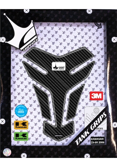 Kawasaki Zx-6r 2006 İle Uyumlu Kaydırmaz 6d Karbon 13 Parça Tank Pad Seti Gc74 KARBON