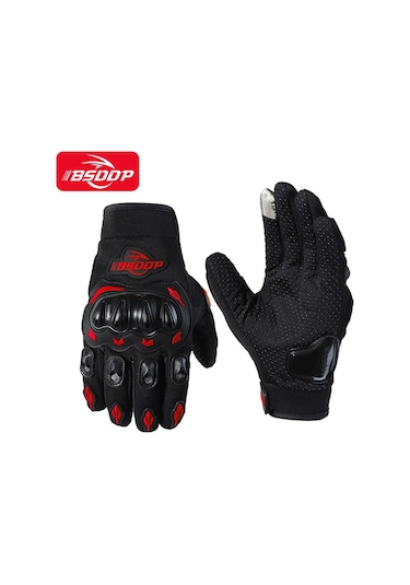 Bsddp Binici Kaymaz Anti-damla Motosiklet Sürme Eldiveni Kırmızı