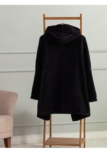 Mulberry Wellsoft Kapşonlu Giyilebilir Tv Battaniyesi Unise x Over Size - Siyah