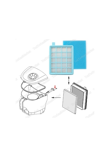 Phılıps Uyumlu Fc 9323 Powerpro Compact Hepa Filtre Seti 3 Kutu (380961022)