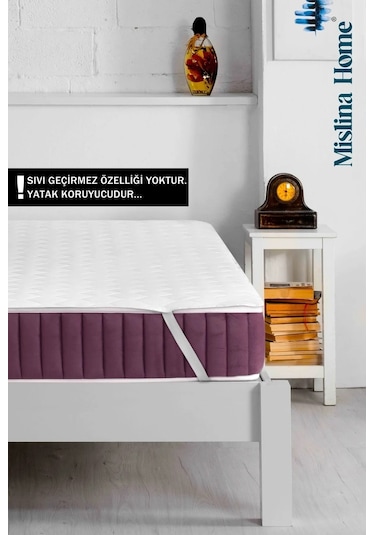 Mislina Home Kapitone Eko Ped 4 Köşe Lastik Tek - Çift Kişilik Bebek Yatak Koruyucu Beyaz