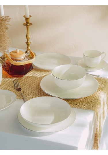 Sl Home "kasakaron" Porselen Servis Tabağı 25,4x18,5 Cm 288372236 Beyaz