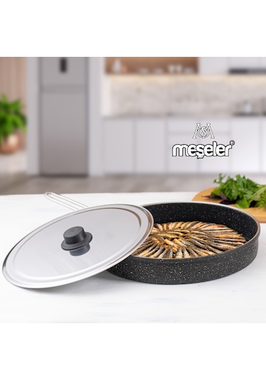 Granit Derin Balık Tavası Gözleme Tava 32 Cm