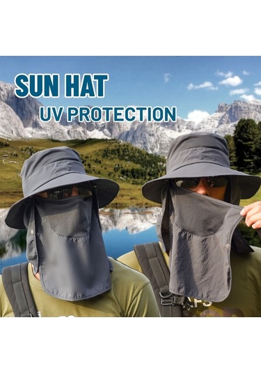 Artfulabode Yüz Yürüyüşü Uv Şapkası Şapka Plaj Koruma Kenar Kapağı İçin Haki Güneş Geniş Fonksiyonlu Flap Dağ Çok Boyun Balıkçılık Eq Haki