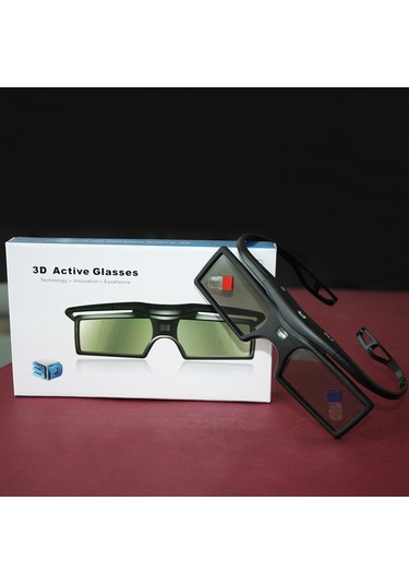 Vkemall Dlp Projeksiyon İçin Taşınabilir 3d Gözlük - 144hz Frekans, 2ms Yanıt Süresi, 10m Etki Alanı Siyah