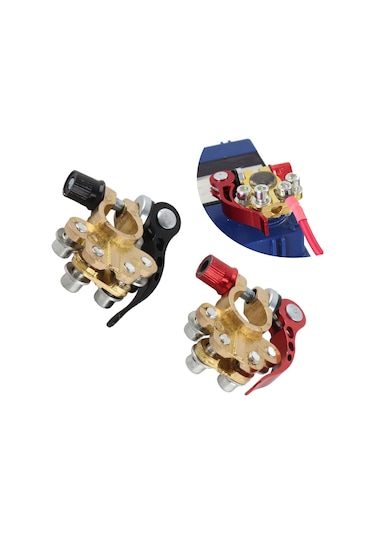 Moveevo Messingli Akü Terminali Bağlayıcı Kırmızı + Siyah - 4 Yollu Bağlantı, Sarımsaklı Malzeme, Sae/jıs Uyumlu, 45-200ah Aküler İçin, Hızlı Kurulum Anahtarı