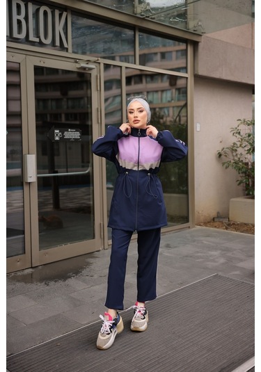 Tesettür Eşofman Takımı Fermuarlı Ikili Takımı Lacivert 479 Lacivert