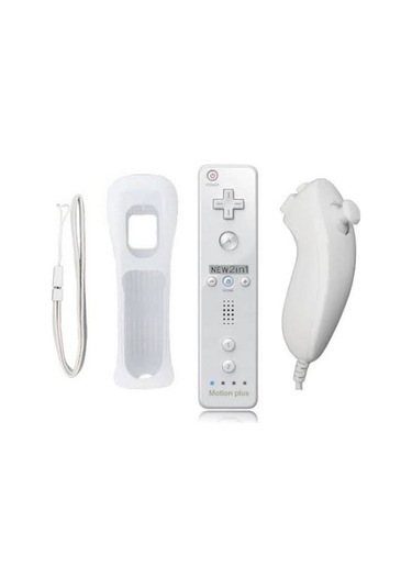 Wii 2 In 1 Remote + Nunchuk Controller Motion Plus