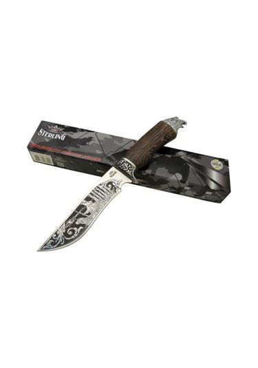Sterling Kartal Başlı Kamp Ve Avcı Bıçağı Kahve
