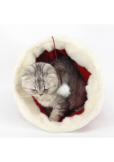 Suntek Pet Kedi Yılbaşı Şapka Şekli Yatak Kış Yavru Için