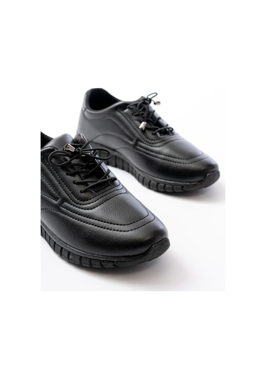 Aska Shoes K-504 Bağcıklı Desenli Günlük Spor Ayakkabı Siyah