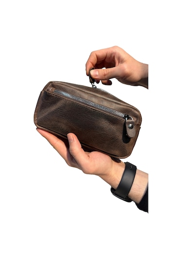Mft Leather Design Hakiki Deri Erkek Çanta El Portföyü Raven 2501 Kahverengi