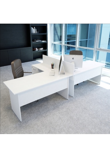 Burovena Vena Nil L Workstation Ikili Çalışma Masa Tek Panel 318Cm X 14...
