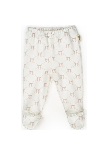 Bebek 2li Patikli Pantalon %100 Organik Pamuk , Bebek - Yenidoğan- Csy8142 Ekru