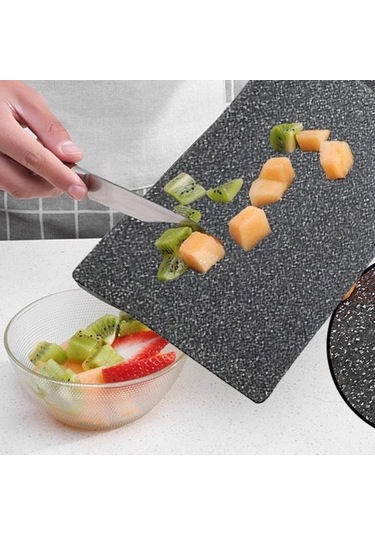 İmitasyon Mermer Sebze Mutfak Kesme Tahtası Meyve Bloğu Doğrama Kaymaz L
