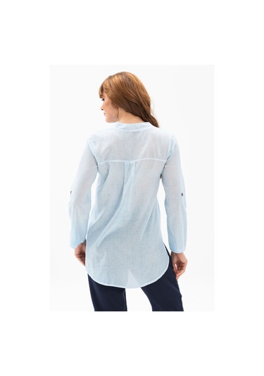 Uzun Kol Şile Bezi Akasya Bluz Buz Mavi Bmv Buz Mavi