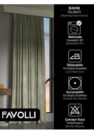 Kadife Dokulu Ada Çayı Ada Fon Perde Ekstrafor Büzgülü Dream Series Ada Çayı