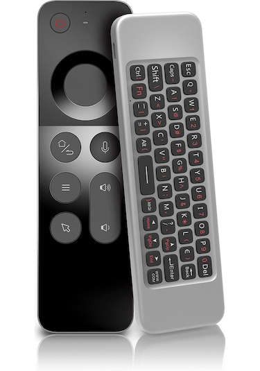 Skycity Siyah 2.4g Kablosuz Gyroskoplu Sesli Kumanda Klavye, Entegre Kamera Öğrenme, Android Tv Kutusu Ve Akıllı Tv İçin Uyumlu