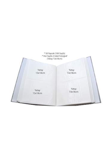 Rabsev 13x18cm 200 Fotoğraf Kapasiteli Ciltbezli Lüks Fotoğraf Albümü RS9207-B