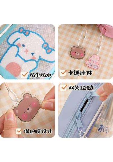 Reedark Şeffaf Ve Büyük Kapasiteli Sevimli Köpek Desenli Dikey Kalem Kutusu - Öğrenciler İçin Mükemmel Çözüm Gümüş