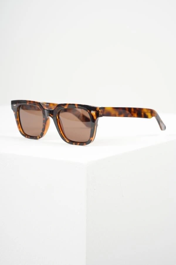 Royal Eyewear Re31105 Leopar Polarıze Güneş Gözlüğü Siyah - Mavi