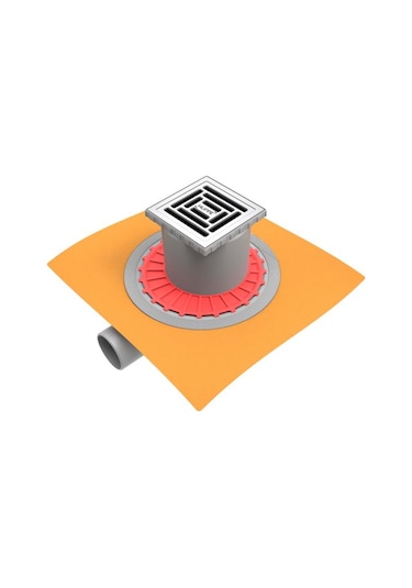 Hüppe Masterx Yalıtımlı Noktasal Su Gideri 10x10 Mat Yandan Çıkış Satin