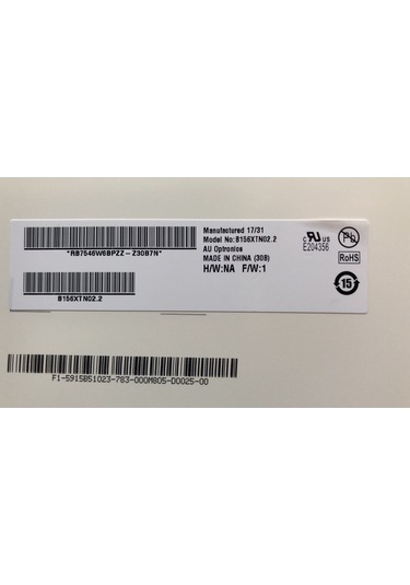 B156Xtn02.2 15.6" Led 40 Pin Ekran