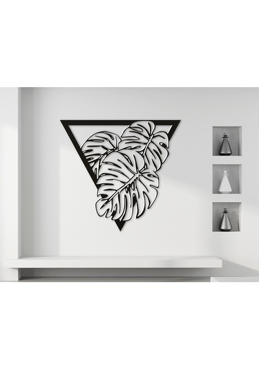 Büyük Yapraklı Bitki Sülieti 3d Duvar Dekoru - Şık Ve Minimalist Tasarım 19cm