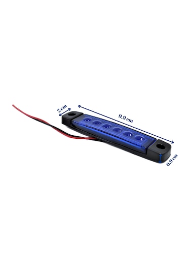 1 Adet Mavi Parmak Lamba 6 Led 12v 24v