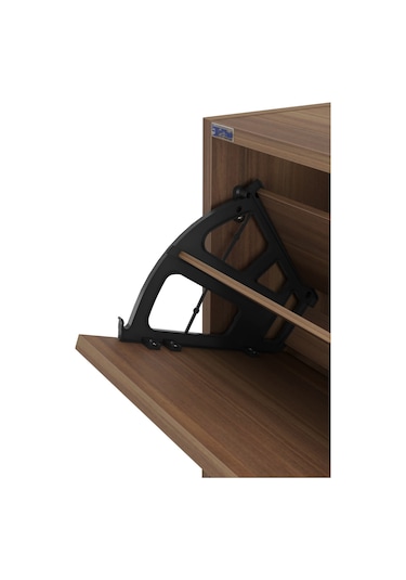 Ceha 3'lü Düşer Kapaklı Ahşap Ayakkabılık - Anadolu Ceviz A.AYK-3/A.CEVİZ