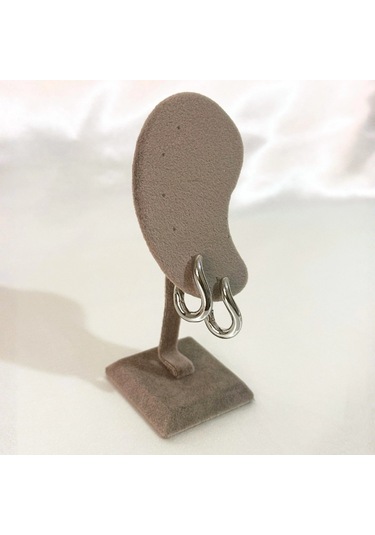 Kıvrımlı Şık Çelik Silver Küpe Gold