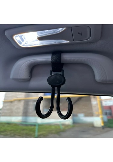 Hombey Bebek Arabası İçin 2 Adet Çift Kanca Plastik Askı, Siyah Renkli 9.8x9.5cm Depolama Kancaları