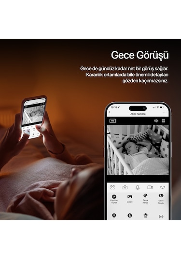 Xenon Smart Akıllı İç Mekan Kamera 1080p Full HD Gece Görüşlü 3 MP Güvenlik Kamerası 3 Adet