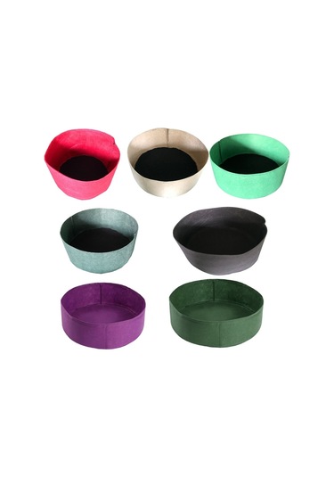 80x30cm 150l Keçe Dikim Varil Kapalı Dış Yuvarlak Bitki Çantası Dokumasız Fide Çantası Siyah