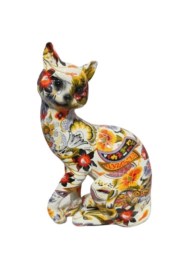 Homyl Reçine Graffiti Kedi Heykeli Raf Dekorasyonu Ev Stil-a