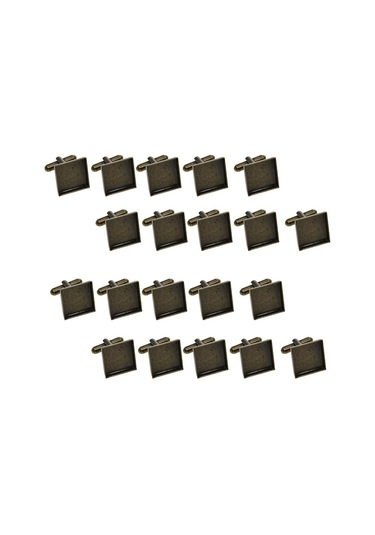 Suntek 20x16mm Kare Boş Ayar Taban Pedi Kol Düğmesi Dıy Bronz