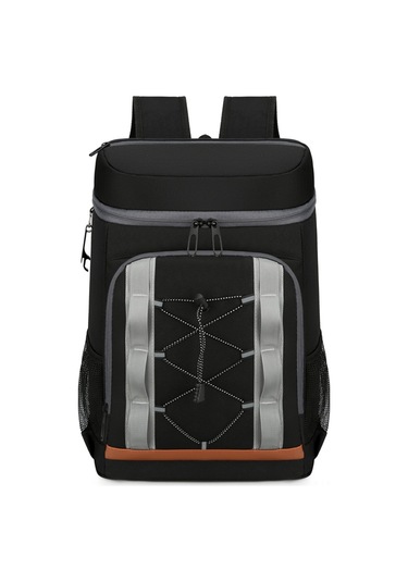 Neevoyu Outdoor Piknik İçin Çift Katlı Isı Yalıtımlı Büyük Buz Çantası, Su Geçirmez Oxford Kumaşı Ve Alüminyum Folyo, Uzun Süre Isı/soguk Tutma Siyah Siyah