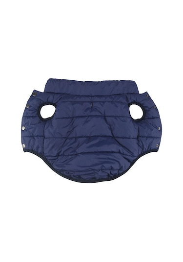 Lemestar Küçük-orta Köpekler İçin 2 Katlı Yünlü, Isı Sağlayan, Kolye Delikli, Stili Pabuçlu, Kolay Giyilebilir Lacivert Kışlık Mont