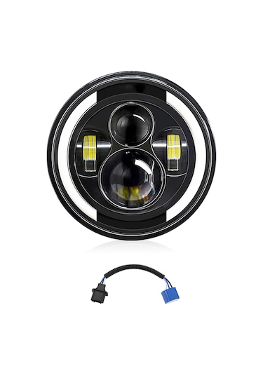 Suofeng 7" Evrensel Led Far H4-h13 Adaptörlü, 10000lm Parlaklık, Ip67 Su Geçirmez, Jeep Wrangler Ve Motosikletler İçin