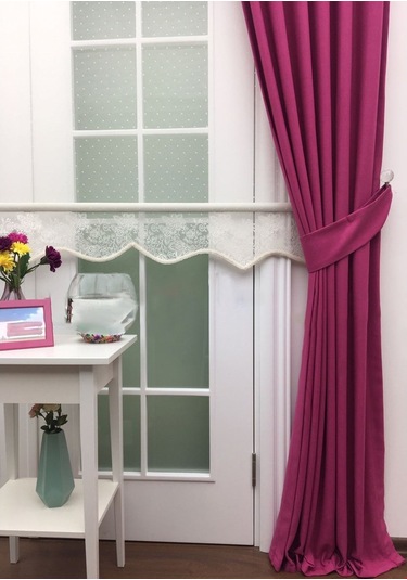 Taç Soft Fuşya Fon Perde Fuşya