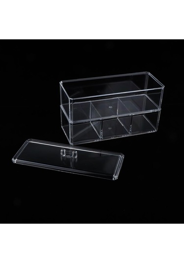 Homyl Toz Geçirmez Akrilik Makyaj Pamuğu Ped Çubuğu Saklama