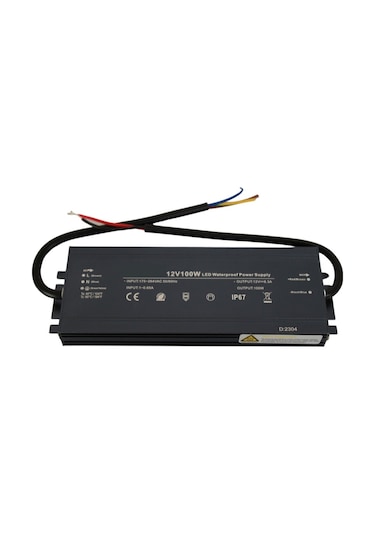 HazarLed 12 Volt 8,3 Amper Ip67 Su Geçirmez Dış Cephe Led Adaptör 100 Watt