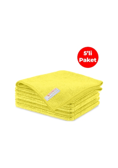 Mulpex Mikrofiber Genel Temizlik Bezi Sarı 40X40 cm. - 5 Adet
