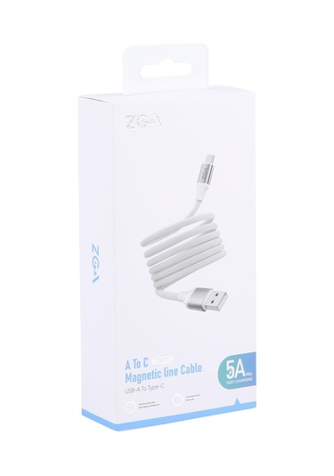 Zga Cb11 5a Usb Tip-c Alüminyum Alaşımlı Manyetik Veri Kablosu, Uzunluk: 1m Beyaz