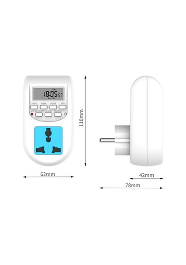 Reedark Avrupa Fişli Çoklu Prizli Zaman Ayarlı Anahtar - 220v 10a Güçlü Ve Pratik