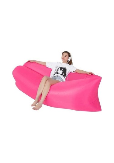 Prestigegoods 200x70cm Kırmızı Gül Kırmızı Açık Hava Yatağı, Taşınabilir Su Şişme Kanepe Kırmızı