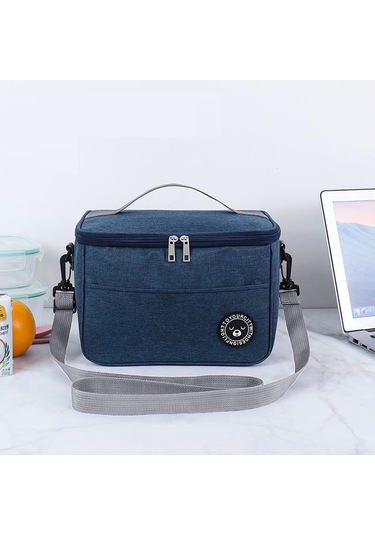Lacivert Piknik Yalıtımlı Öğle Yemeği Kutusu Taşınabilir Soğutmalı Çanta Büyük Kapasiteli Su Geçirmez Öğle Yemeği Çantası Piknik Çantası M Lacivert